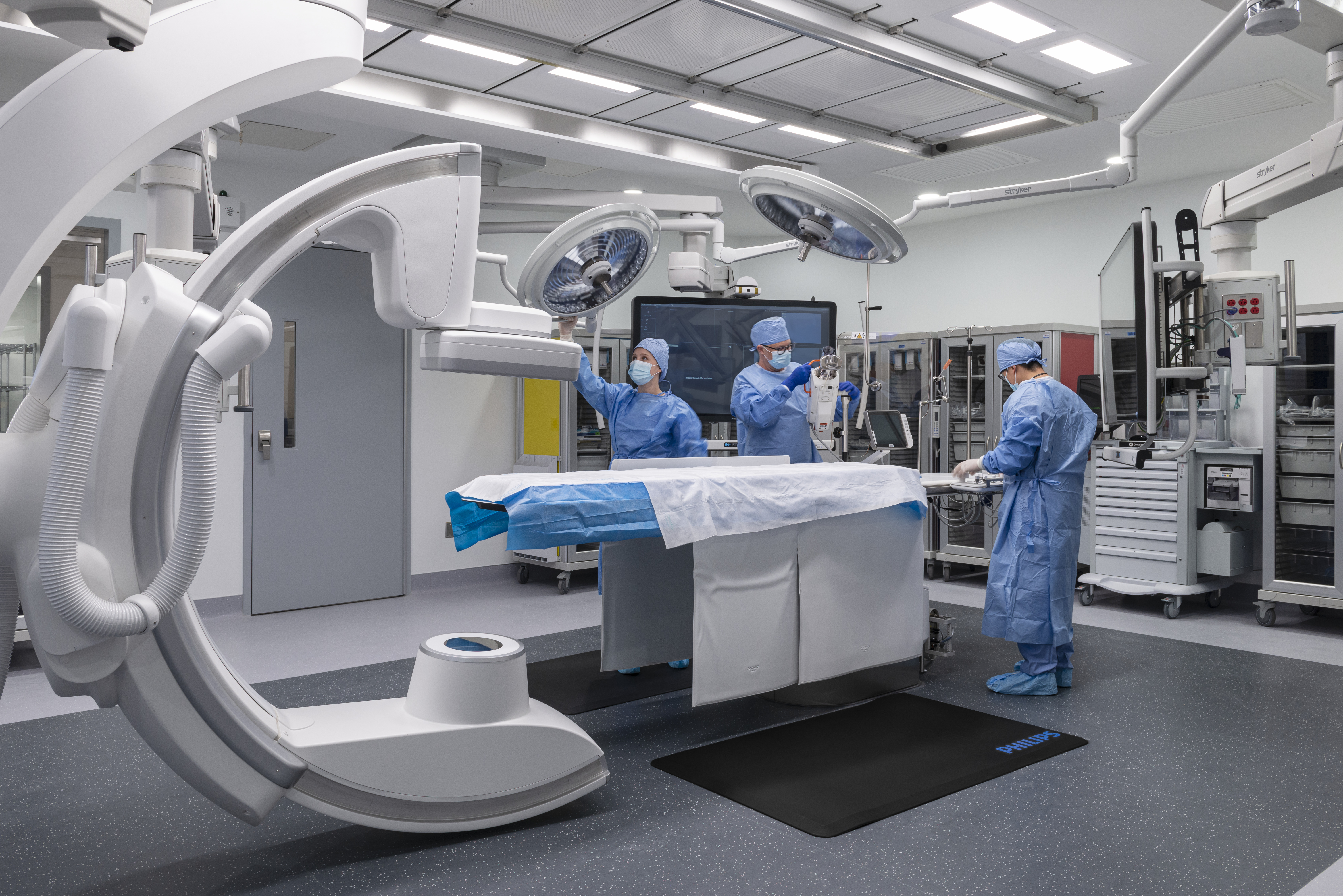 nora by Interface noraplan environcare rubber flooring in hospital operating room
